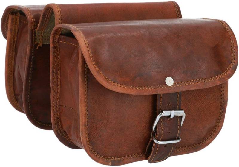 american blue Gepäckträgertasche Leder Fahrradtasche Vintage Braun Set Satteltasche Mittelgroß mit Schnellbefestigung (Brown) von american blue