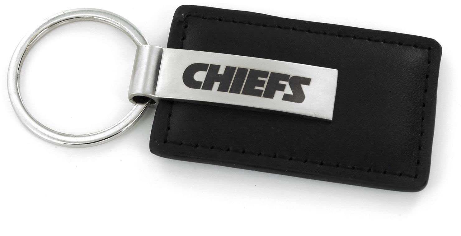 aminco NFL Kansas City Chiefs Schlüsselanhänger aus Leder mit lasergraviertem Logo von aminco