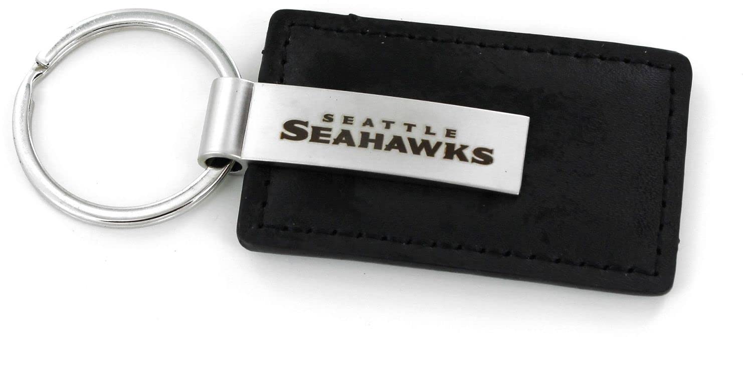 aminco NFL Seattle Seahawks Leder-Schlüsselanhänger mit lasergraviertem Logo von aminco