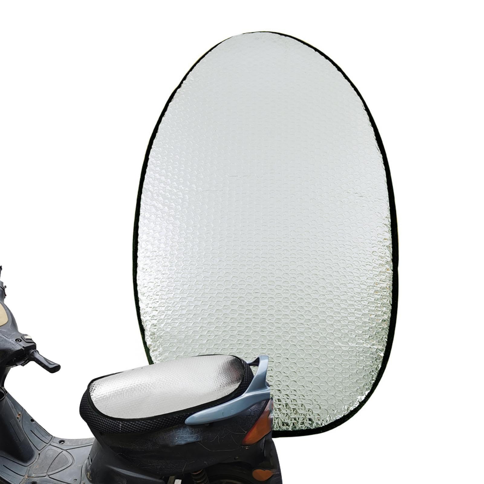 amkui Motorrad-Sitzkissen – matt, Sitzbezug aus Aluminium, Sonnenschutz, wasserdicht, für Motorrad, Motorroller von amkui