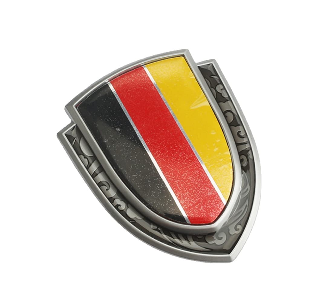 2 Stück Silber Metall Nationalflagge Schild Auto Kofferraum Heckemblem Auto Badge Aufkleber (Deutschland) von anso