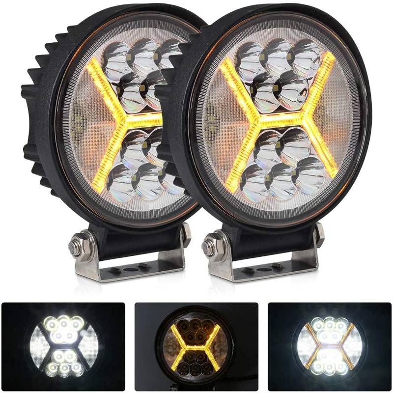 antom 2 Pcs Rückfahrscheinwerfer Arbeitsscheinwerfer Traktor 132W 12volt led strahler kfz 13200LM led zusatzscheinwerfer, für Boot Campervan LKW Transporter Wrangler Traktor PKW… von antom