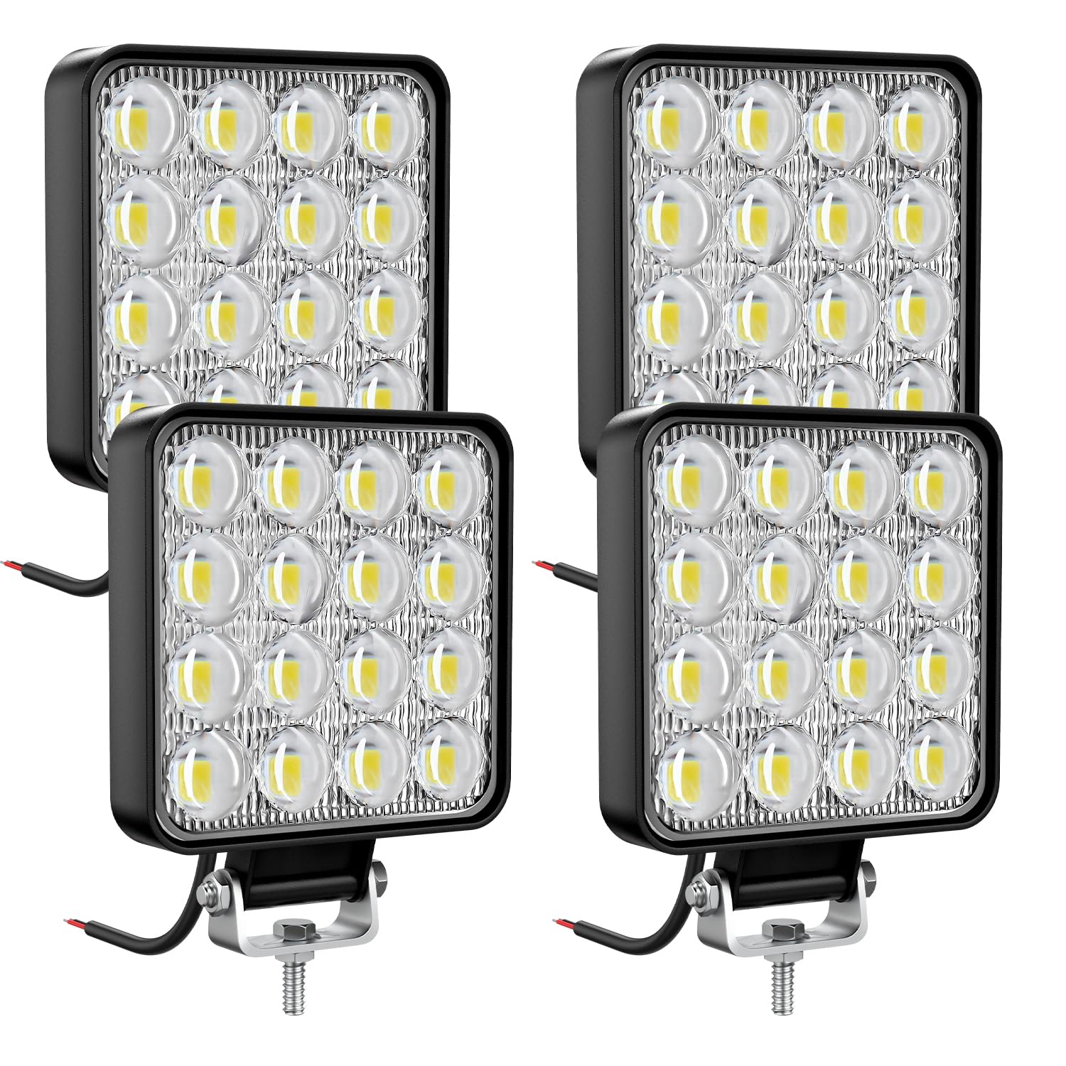 LED Arbeitsscheinwerfer 4PCS 72W Quadrat 3.3 Zoll scheinwerfer 12v 24V IP68 Wasserdicht Rückfahrscheinwerfer zusatzscheinwerfer auto für Bagger Traktoren Schlepper ATV Lkw von antom