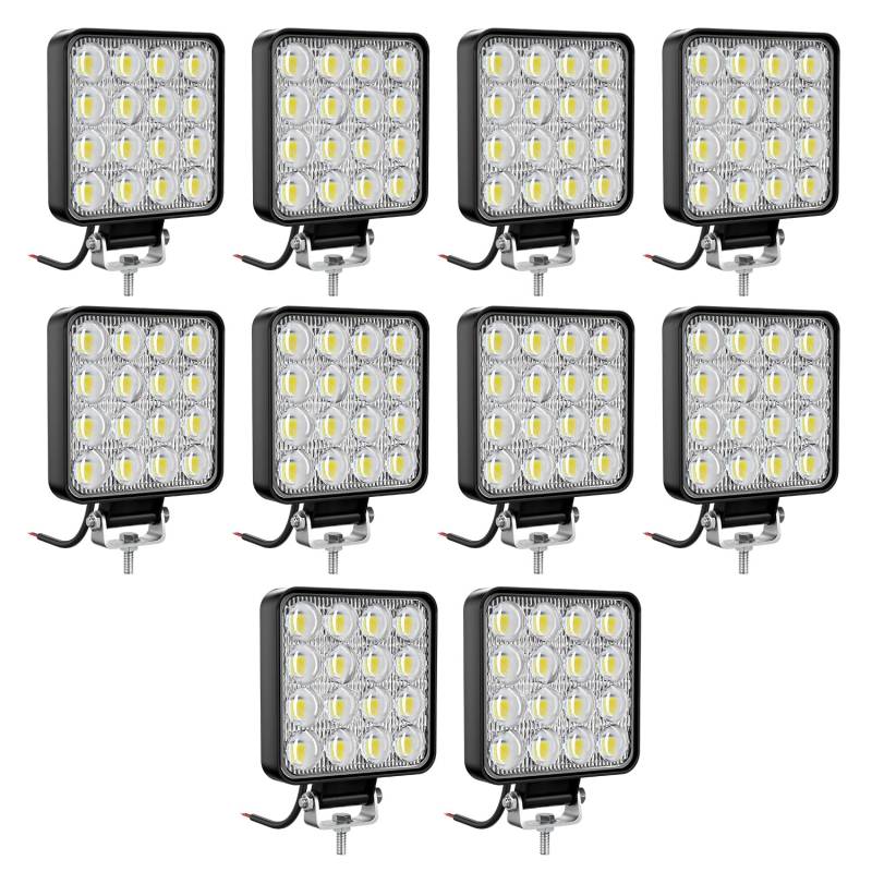 LED Arbeitsscheinwerfer 10PCS 72W Quadrat 3.3 Zoll scheinwerfer 12v 24V IP67 Wasserdicht Rückfahrscheinwerfer zusatzscheinwerfer auto für Bagger Traktoren Schlepper ATV Lkw von antom