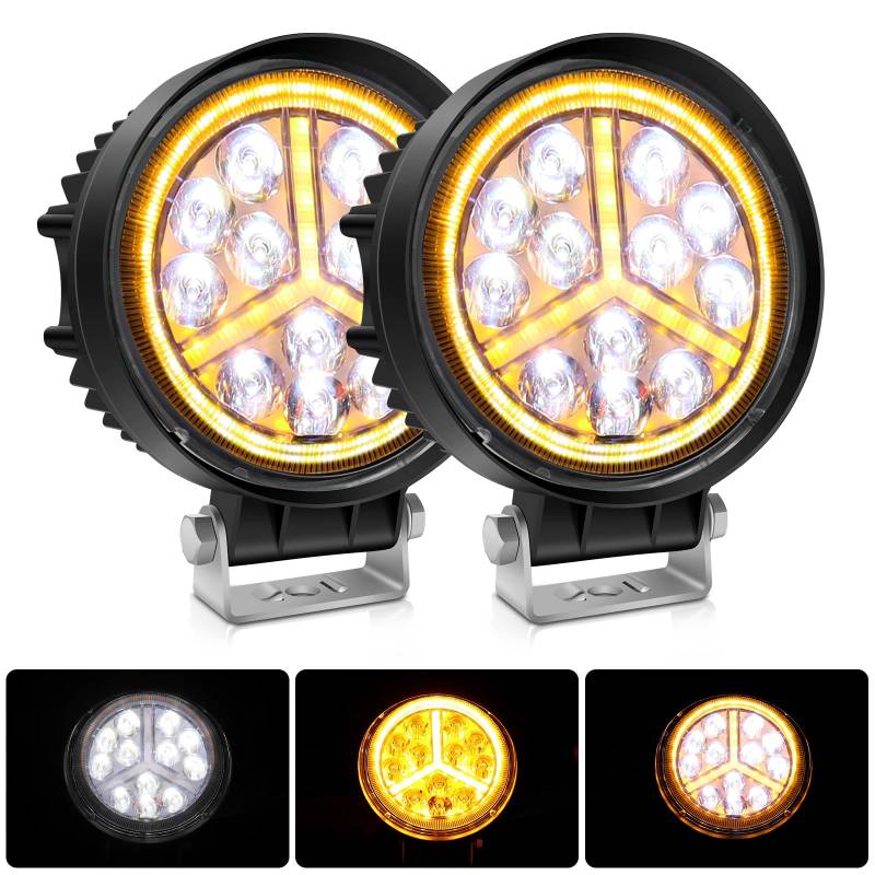 antom led arbeitsscheinwerfer 2 Pcs Rückfahrscheinwerfer Traktor 126W 12volt led strahler kfz 12600LM led scheinwerfer für Boot Campervan LKW Transporter Wrangler Traktor PKW… von antom