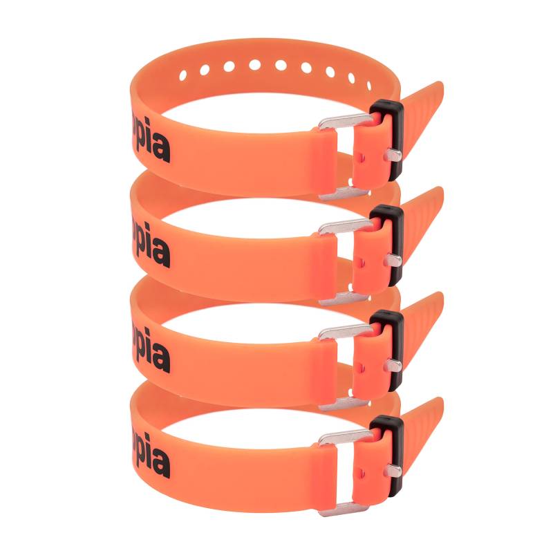 Appia Straps - Spanngurte 35cm Orange (4er Pack) inkl. Strap-Keeper für Fahrrad, Ski, Bikepacking, Camping, Heimwerken aus TPU mit rostfreier Aluminium-Schnalle von appia