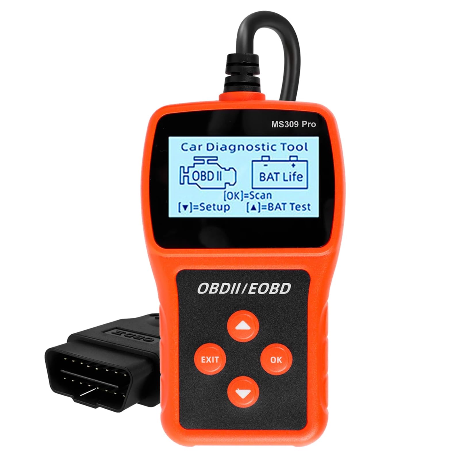 Multifunktionales OBD2 Diagnosegerät - OBDII/EOBD Diagnose Fehlerspeicher Auslesen mit Echtzeit-Datenanzeige, Batterieüberwachung und breiter Kompatibilität, unterstützt 10 Sprachen von aquota