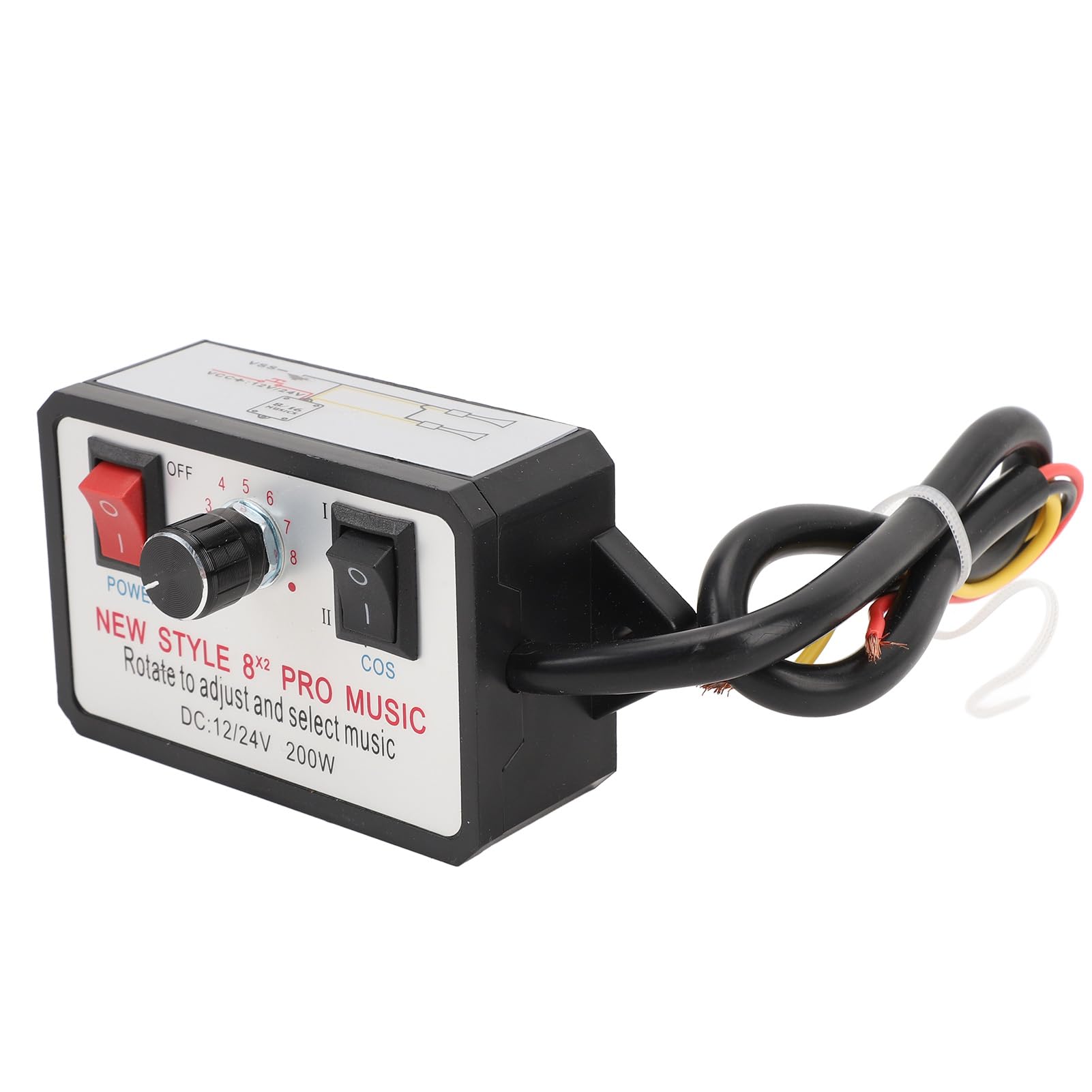 16 Soundeffekte Einstellbar DC 12 V 24 V Dual Tone Autohupen-Controller-Einheit für Motorräder Autos Yachten Elektrische Hupen-Controller Schnell und Einfach zu Installieren von aqxreight