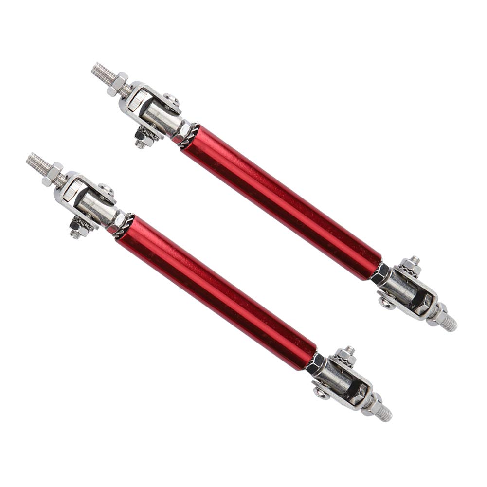 2 Stück Universal 75 Mm Auto-Stoßstangenschutzlippe für Vorne und Hinten, Stangen-Splitter-Strebe, Spurstangen-Unterstützung, Auto-Stoßstangen-Supp (Rot) von aqxreight