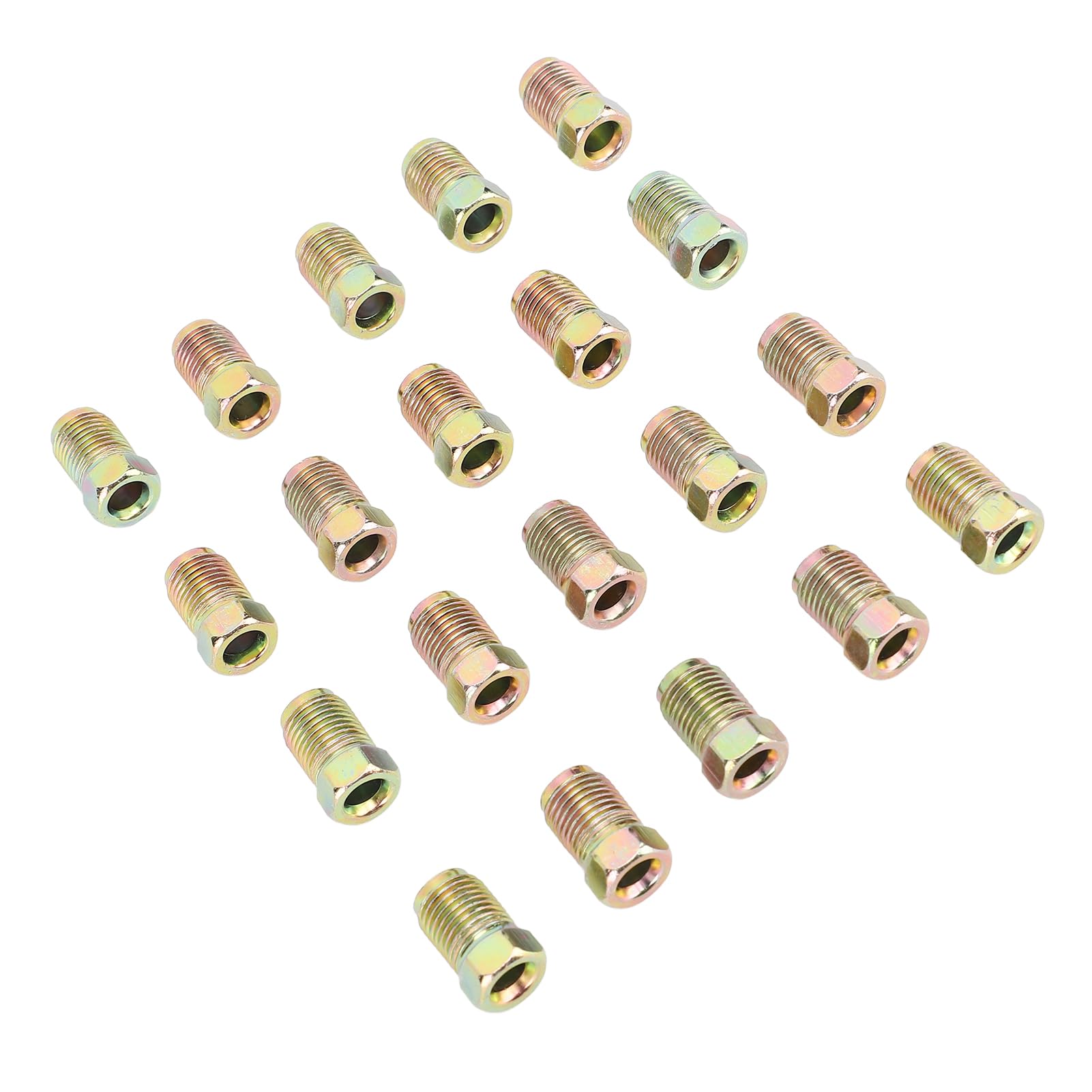 20 Stück Bremsleitungsmuttern, Fittings M10 X 1 Mm, Metrische Bremsleitungs-Invert-Bördelanschlüsse, Stabiles Metall, 3/16-Zoll-Gewinde, für Autos, SUVs, Motorräder, von aqxreight