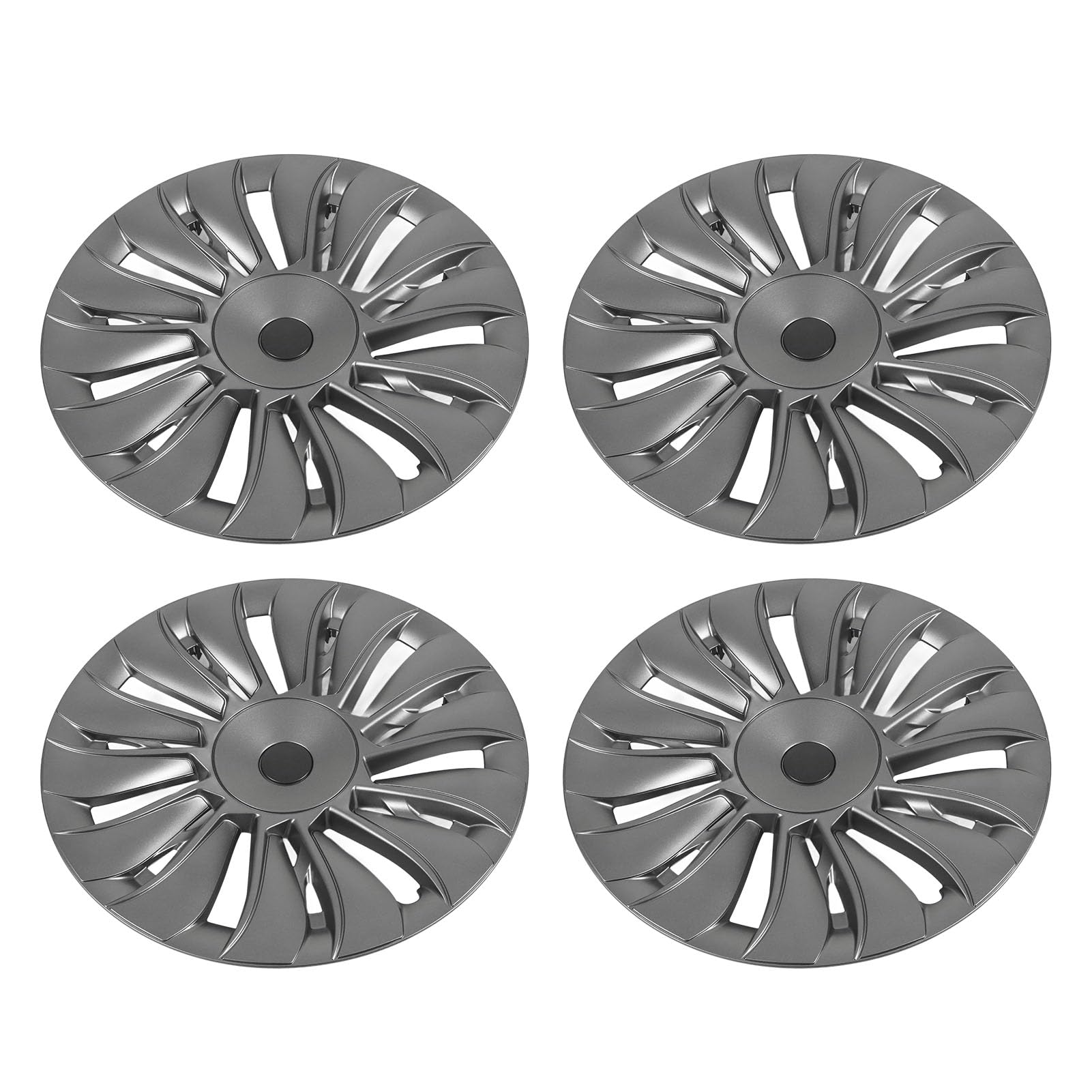 4pcs 19in Rad Hub Cap Cap 14 Spoke Whirlwind Style Wheel Rand Protector Austausch für Modell Y 2020 Bis 2023, Bestehend aus Hoher Härte -ABS -Material mit Voll Eingewickeltem von aqxreight