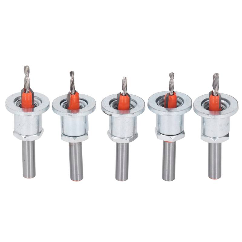 aqxreight 5-teiliges Senkbohrer-Set, Ersatz-Kombination mit Koffer für Holz- und Metall-Elektrowerkzeug-Senkbohrer. Sie Können Versenkte Löcher mit Flachem Senkerbohrer Erzielen von aqxreight