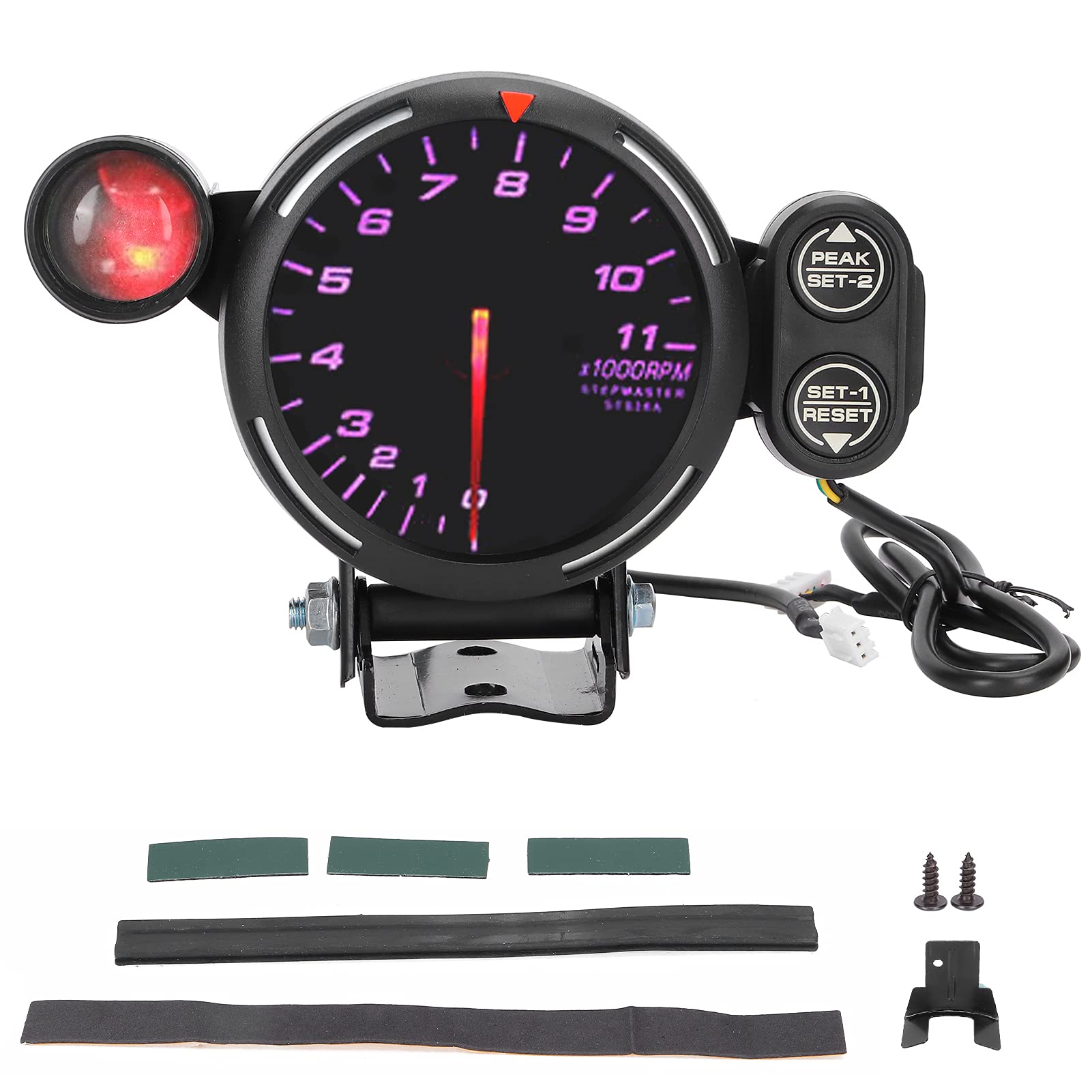 80-mm-Auto-Drehzahlmesser, Drehzahlmesser, Hochempfindliches Automobil-Instrument, 7-Farben-LCD-Messgerät für infahrzeuge von aqxreight