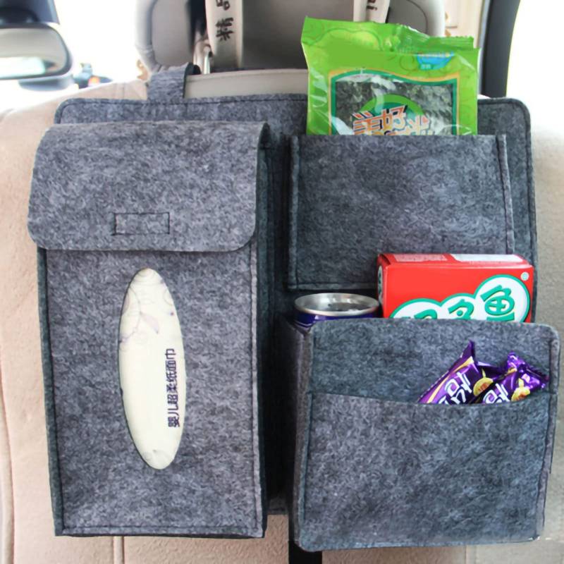 Auto Hinteren Sitzbeutel Multifunktionen Speicher Organizer Haken und Loop -Design Förderer Fish Capacity Fish Car Backseat Organizer (dunkelgrau) von aqxreight