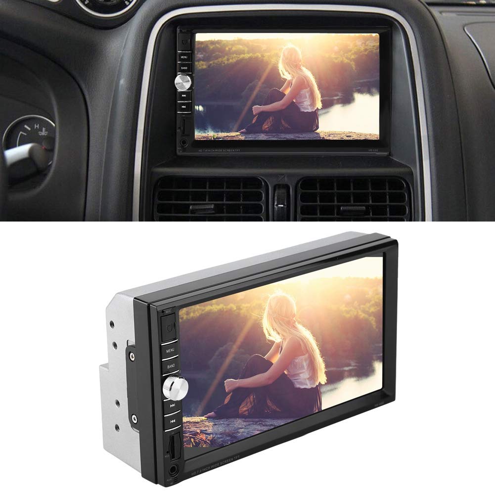 Auto-Multimedia-Player, 7-Zoll-Touchscreen, HD-Filme, Freisprechfunktion, Schwarz (+Kamera (die Fernbedienung wird ohne Batterien) von aqxreight