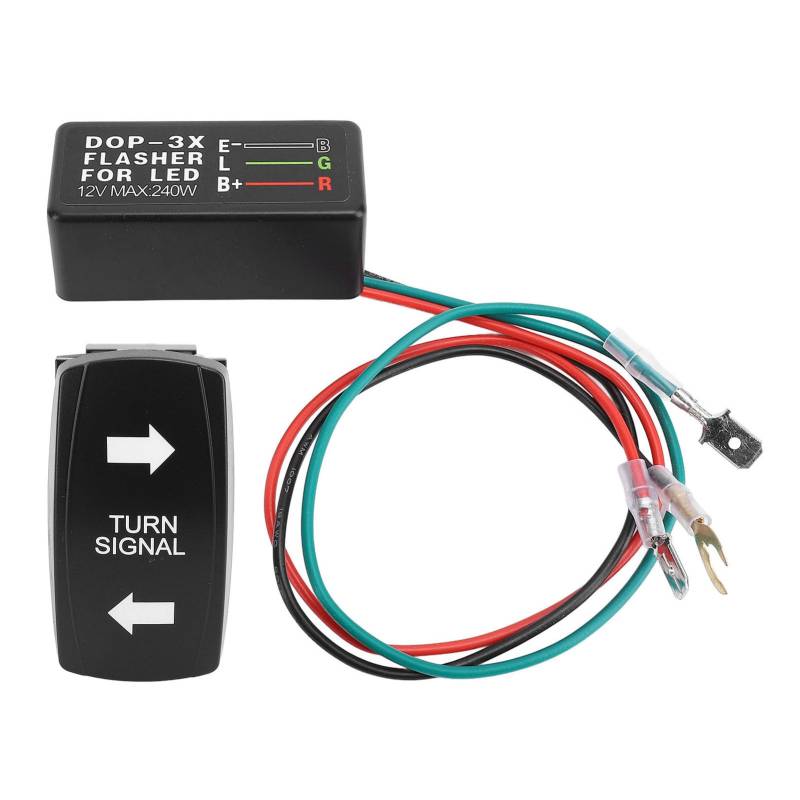 DC 12-24V Blindsignal-Rocker-Schalter mit Grünem LED-Flasher-Universal Toggle Switch für ATV UTV RV Off-Road-Fahrzeug, Abholung, Traktor, Boot, Motorrad von aqxreight