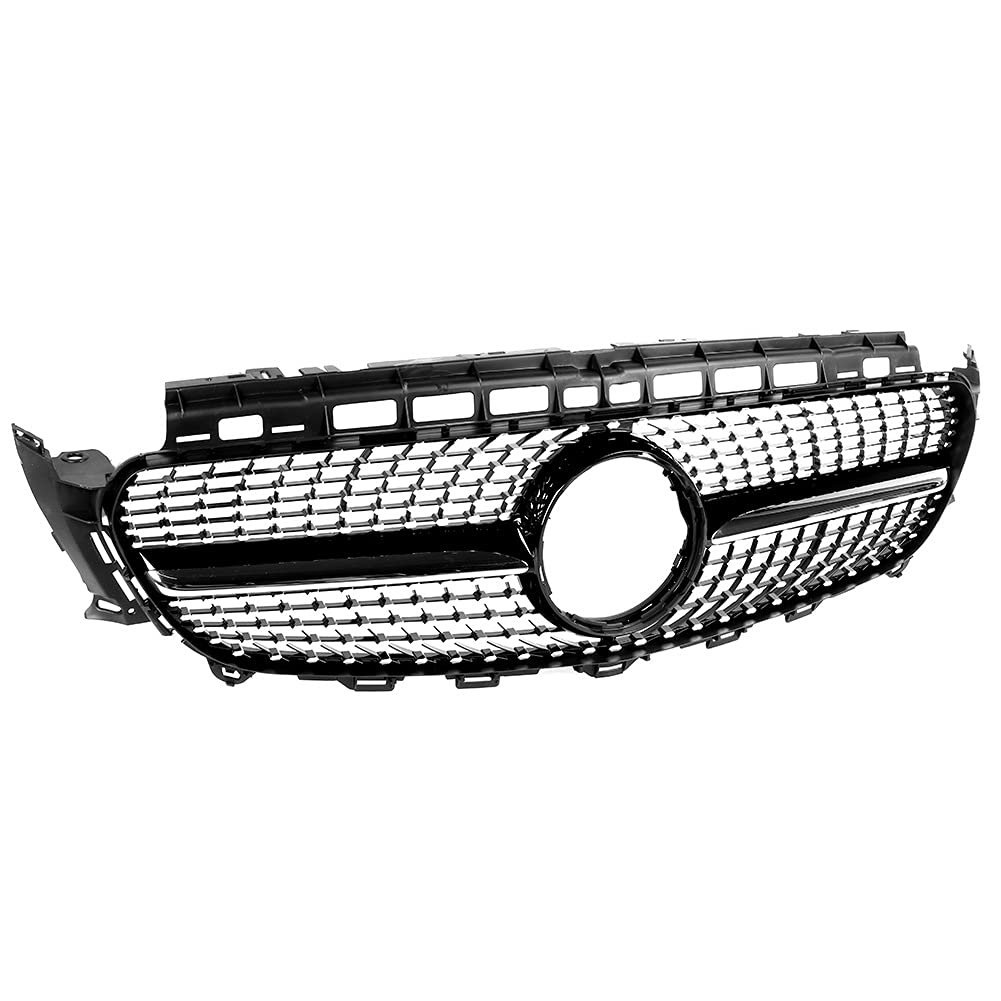 Diamond Style Frontgrill, Glänzend Schwarz, Passend für W213 2016–2019, Stoßstangenhaubengitter von aqxreight