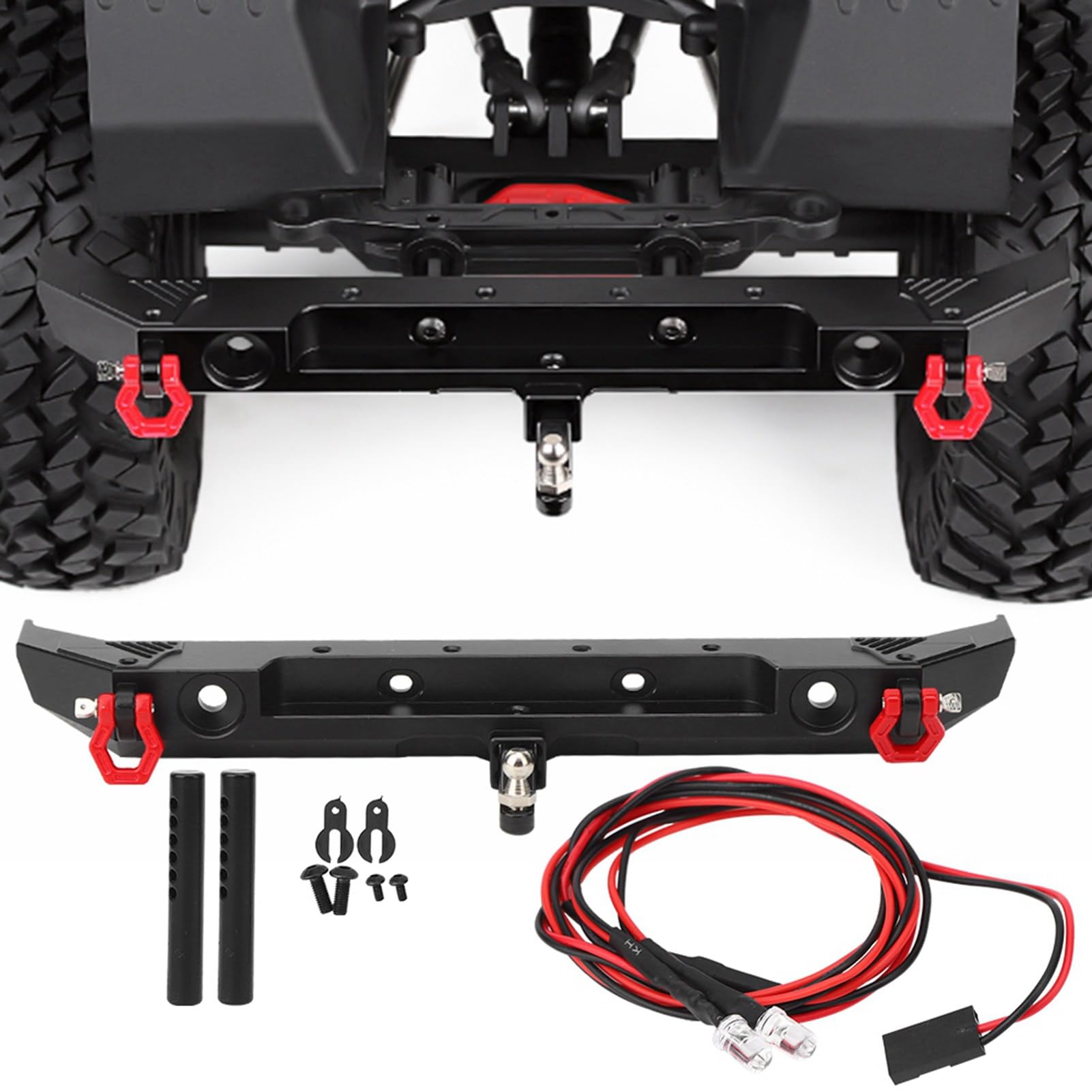 Die Hintere Stoßstange aus Metall mit Ringen Ist Passend für das RC-Automodell Axial SC III AXI03007 1/10 und Lässt Sich Bequem ohne Werkzeug Anbringen von aqxreight