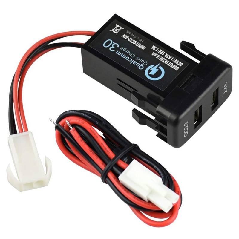 Dual USB 2.0 -Auto -Ladegerät, Schnellladung 3.0, Kurzschlussschutz, Kupfer + ABS -Kunststoffmaterial, Passt zu Verschiedenen Autos (schwarz1) von aqxreight