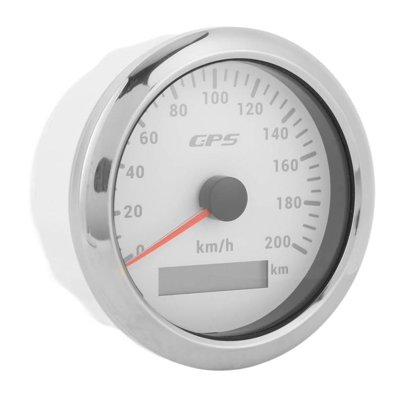 GPS-Tachometer, 0–200 Km/h, Geschwindigkeitsmesser mit Hintergrundbeleuchtung, IP67 Wasserdicht, für Auto, Marine, Boot, Yacht (White) von aqxreight