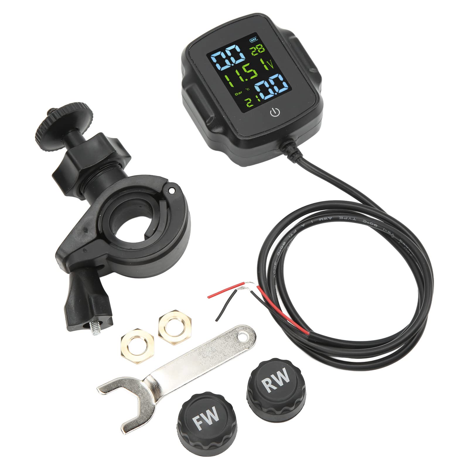 Hochpräzises Reifendrucküberwachungssystem für Motorräder mit 2 Externen Sensoren TPMS 12 V USB-Aufladung von aqxreight