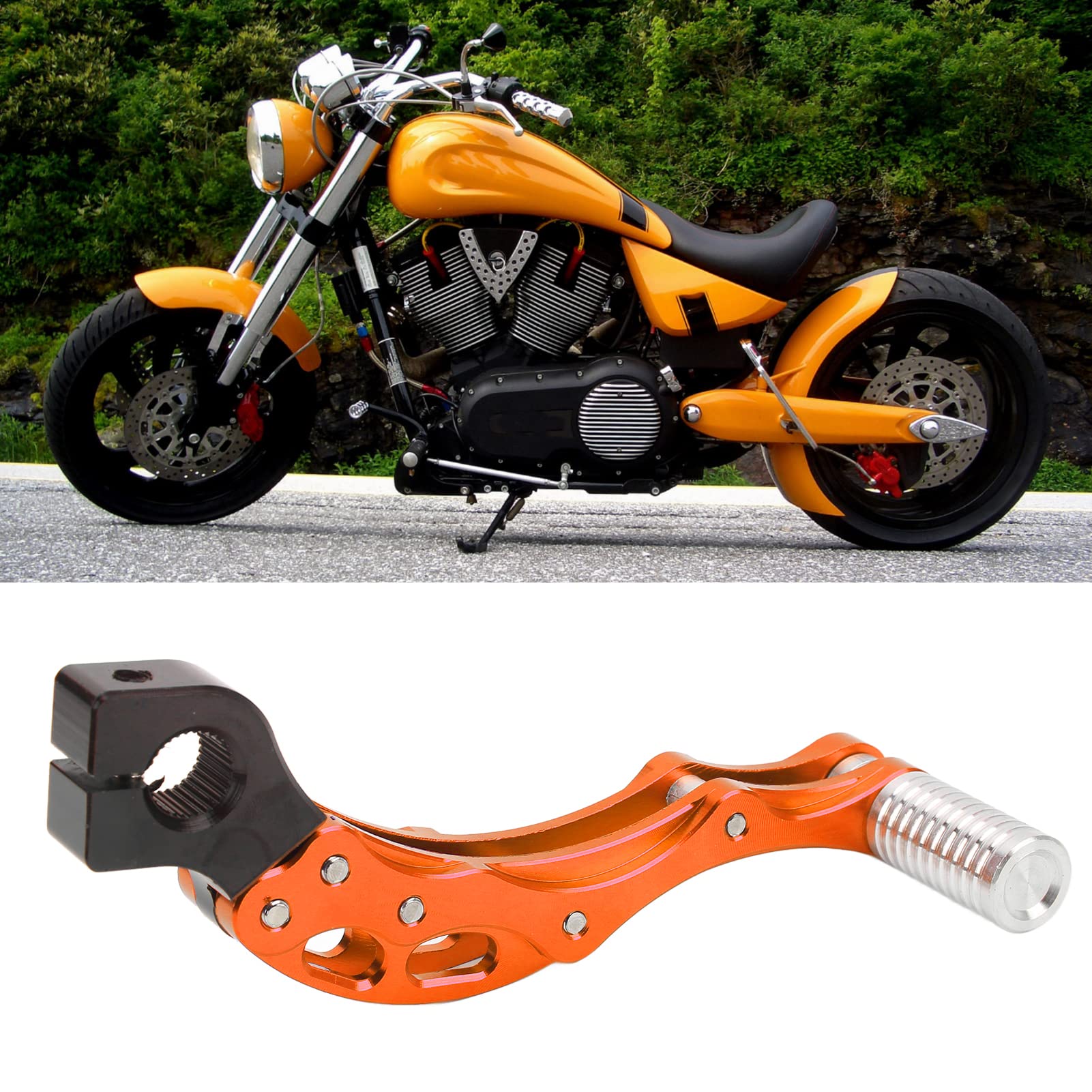 Kickstarterhebel, Kickstarter-Starthebel, Hochfestes Aluminiumlegierungs-Universalzubehör für Motorrad-Roller (Orange) von aqxreight