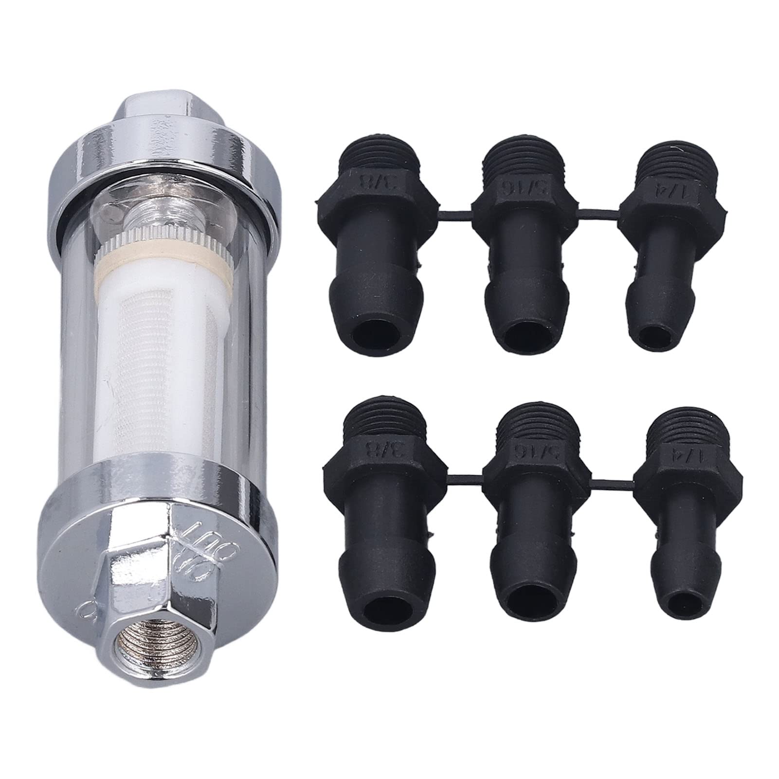 aqxreight Kraftstofffilter Uni für Versal 3/8 Zoll 1/4 Zoll 5/16 Zoll Anschluss mit 6-teiligem Anschluss für Clear View Inline-Kraftstofffilter 9706 von aqxreight