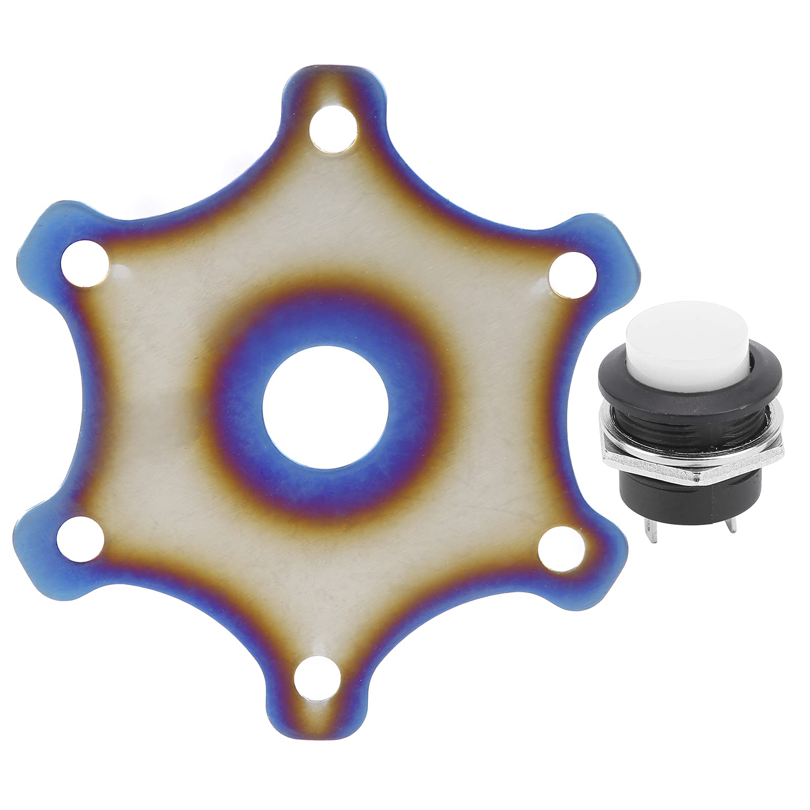 Lenkrad-Hupenknopf-Abdeckung, Universelle Modifikation, ABS-Metall, für 6-Loch-Rennwagen oder Version, die Ihren Willen und Nutzen übersteigt und Zuverlässig und Gut Gestaltet von aqxreight