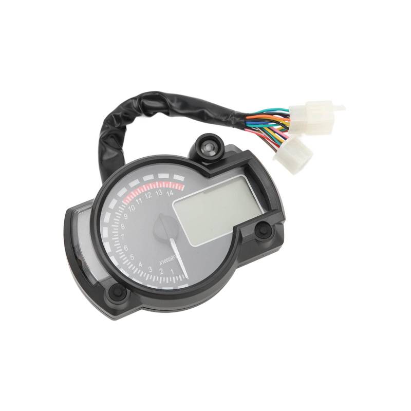 Motorrad-Instrument, Universeller 12-V-Motorrad-Tachometer, ABS-Material, Plug-and-Play, LCD-Display, Geeignet für Autos, Wohnmobile von aqxreight