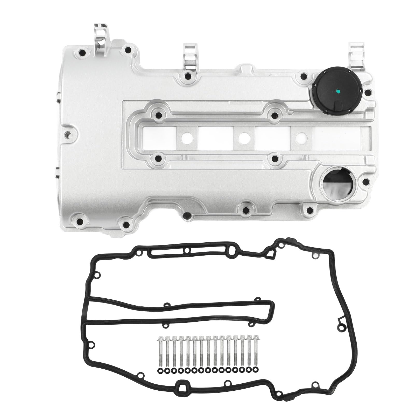 Nockenwellen-Motorventildeckel, 25198874 Nockenwellen-Motorventildeckel-Set aus Aluminiumlegierung mit Dichtungen und Schrauben, Ersatz für für Cruze Sonic Trax Volt von aqxreight