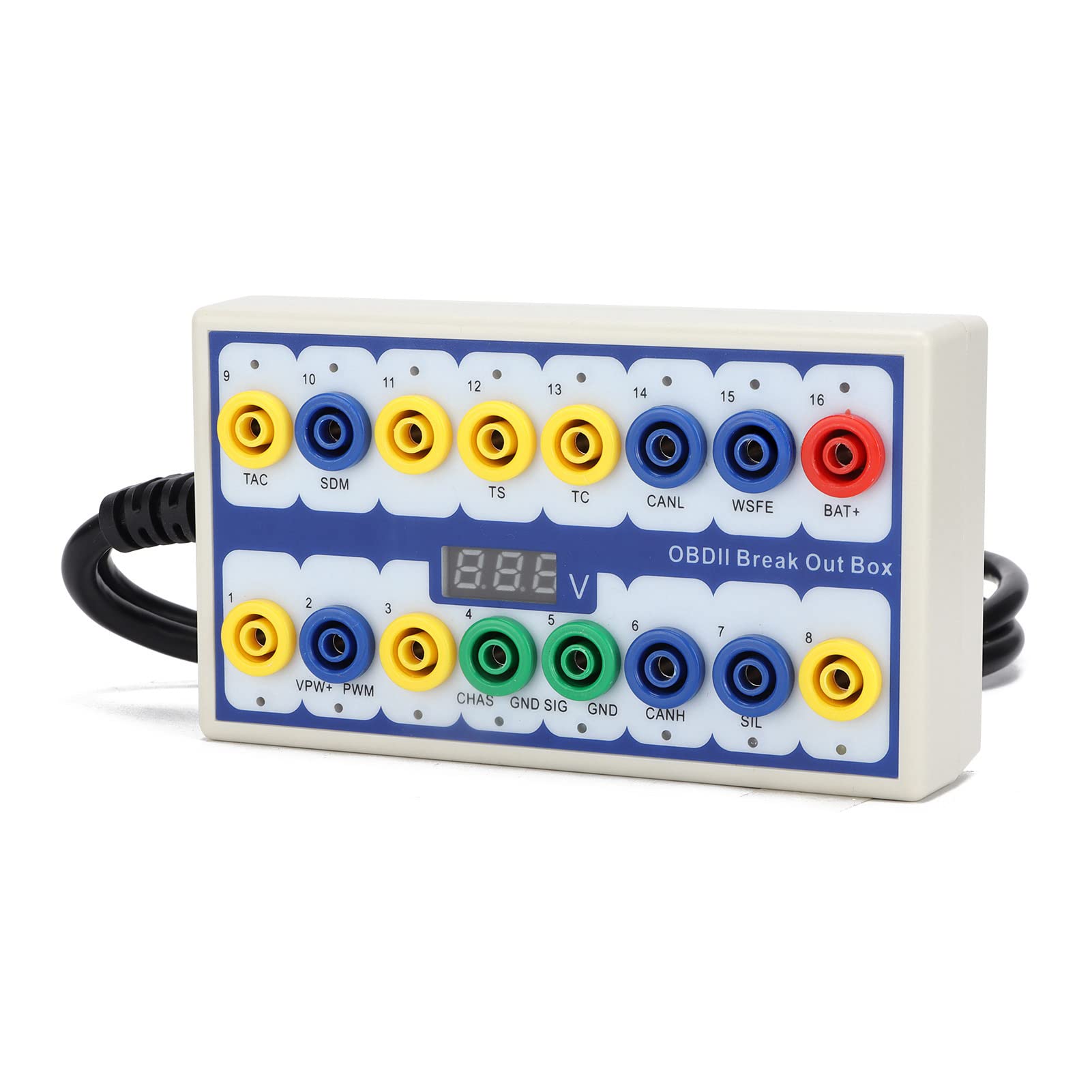 OBD2 Breakout Box, Schnelle Diagnose, OBDII-Protokolldetektor, Signalübertragung, Schnellanschluss für Fahrzeuge, Diagnosebox von aqxreight