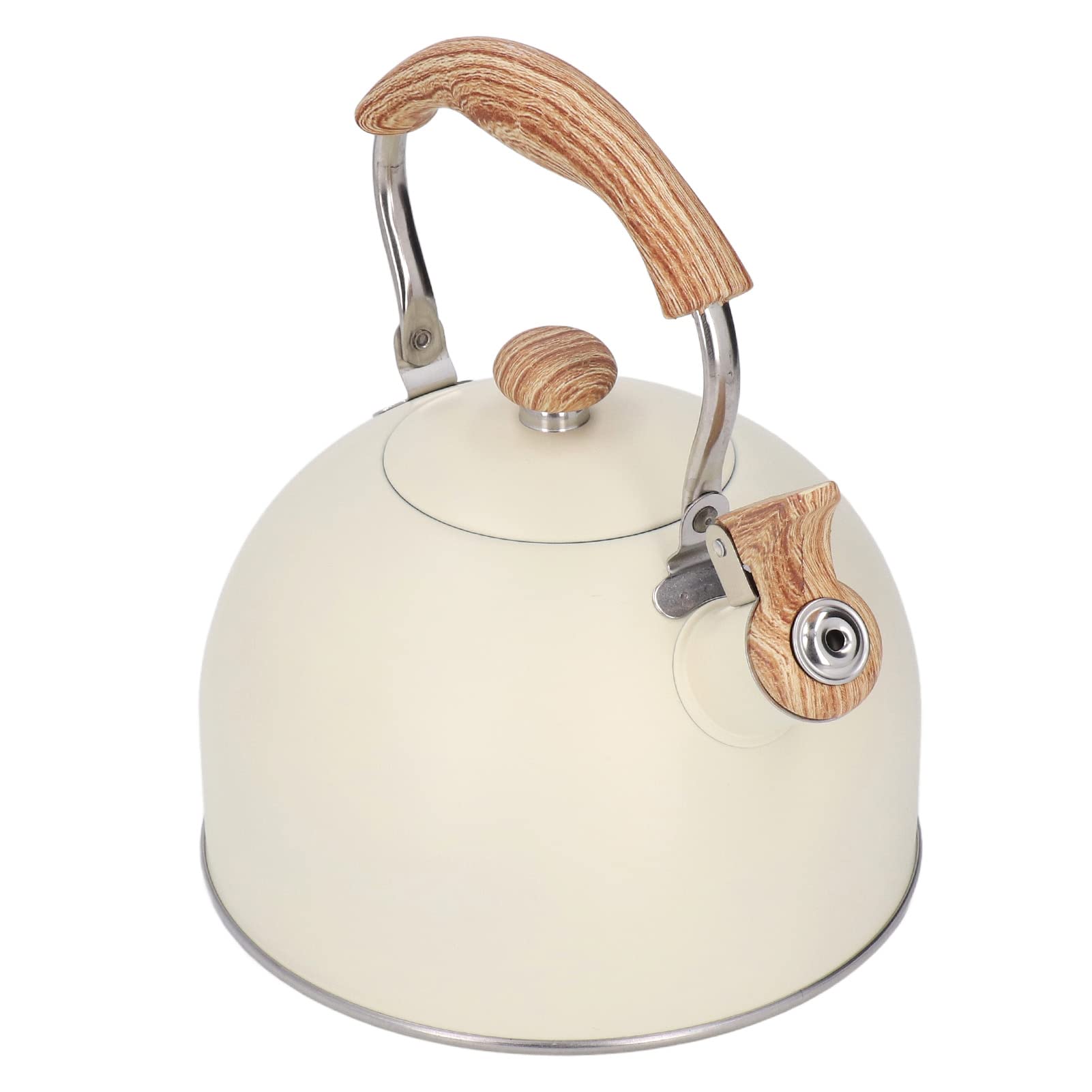 Pfeifkessel aus Edelstahl, 2,5 L, Teekanne, Ergonomischer Griff, Beige von aqxreight