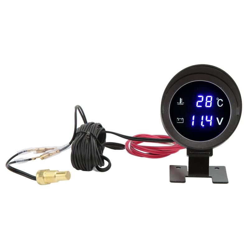 Runde Digitale Wassertemperaturanzeige, LED-Voltmeter, Hohe Leistung, Blaues Licht, Auto, Motorrad, ATV von aqxreight