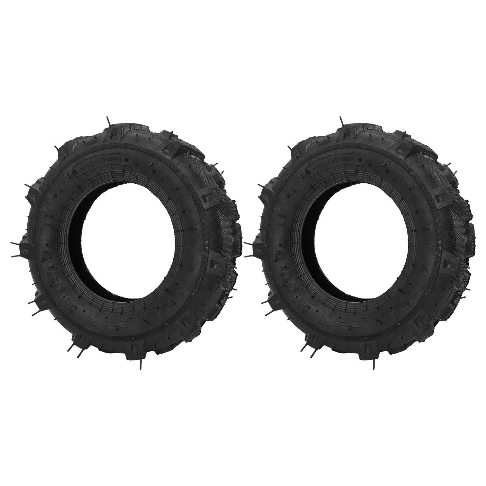 Set von 2 4,00-8 Tubeless Reifen 4 Ply 672 Pfund Ladung Kapazität Gummi-Garten-Traktorreifen für Pinne-Trencher-Schneebläser von aqxreight