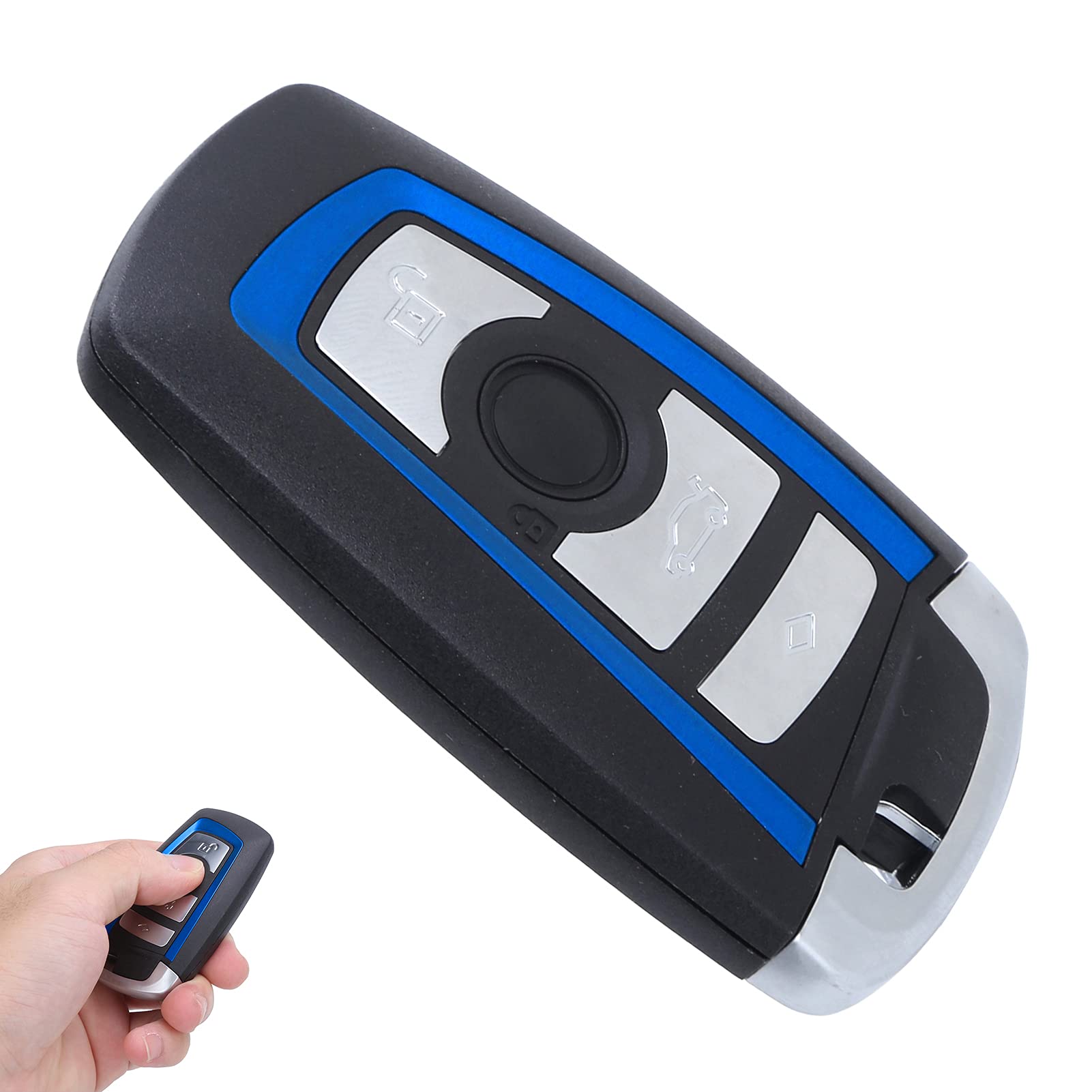 Smart Key Case, Blue Silver Anticorrosion Protector Shell Ersatz für 550i GT 20102011, Hergestellt nach Originalstandards für 535i GT 2011, Hochwertiges ABS -Material, (4 von aqxreight