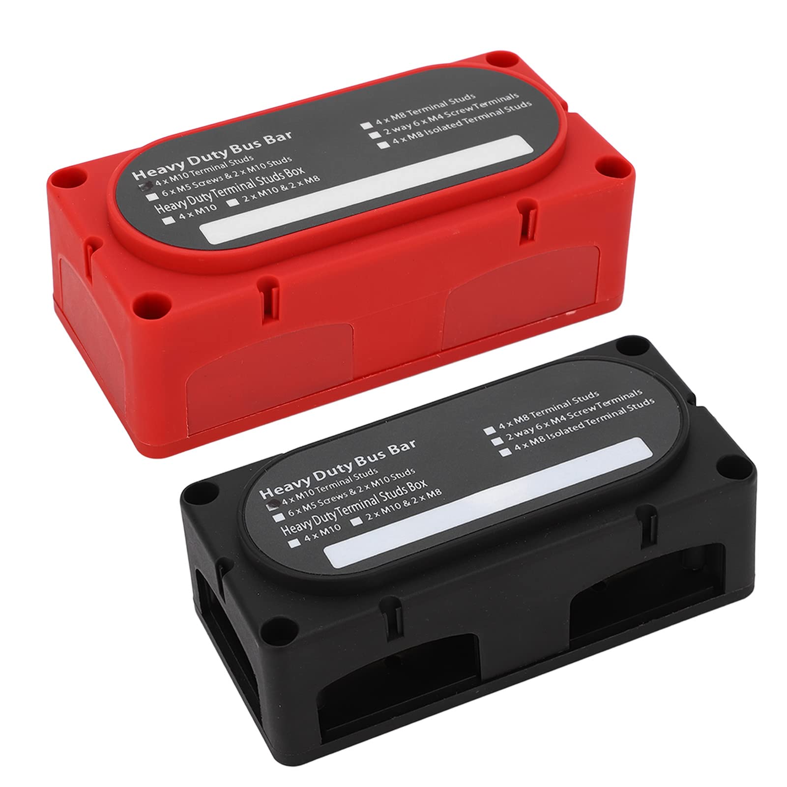 Stromverteilerblock, 2 Stück Stromverteilerblock 4 Bolzen 300A Batterie Sammelschiene Universal für 12-48V Auto Wohnmobil Yacht Boot von aqxreight