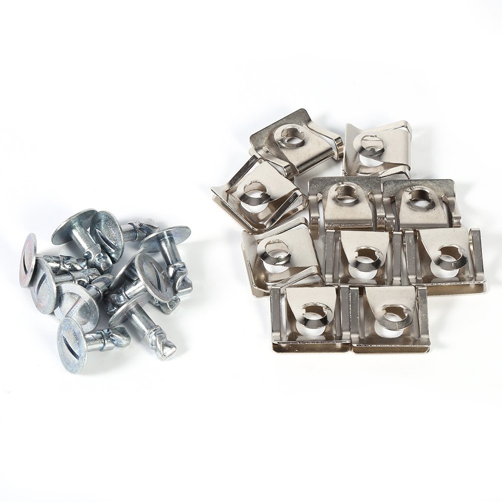 aqxreight 10 X Schraubenclips für Motorabdeckung, Massives Mn-Stahl-Material, Passend für B5, I, Langlebig, 8,9 Mm Lochgröße, 1,8 cm Kopfgröße, 2,1 cm Schaftlänge von aqxreight