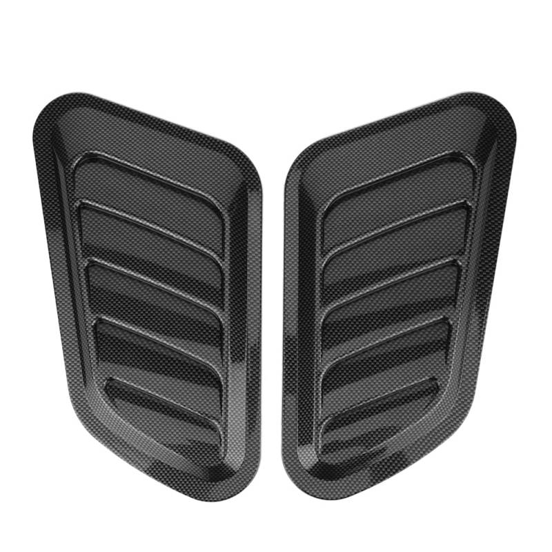 aqxreight 2Pcs Auto Dekorative Lufteinlass Turbo Haube Vent Abdeckung Lufteinlass Abdeckung Auto Dekoration Zubehör (Kohlefasertextur) von aqxreight