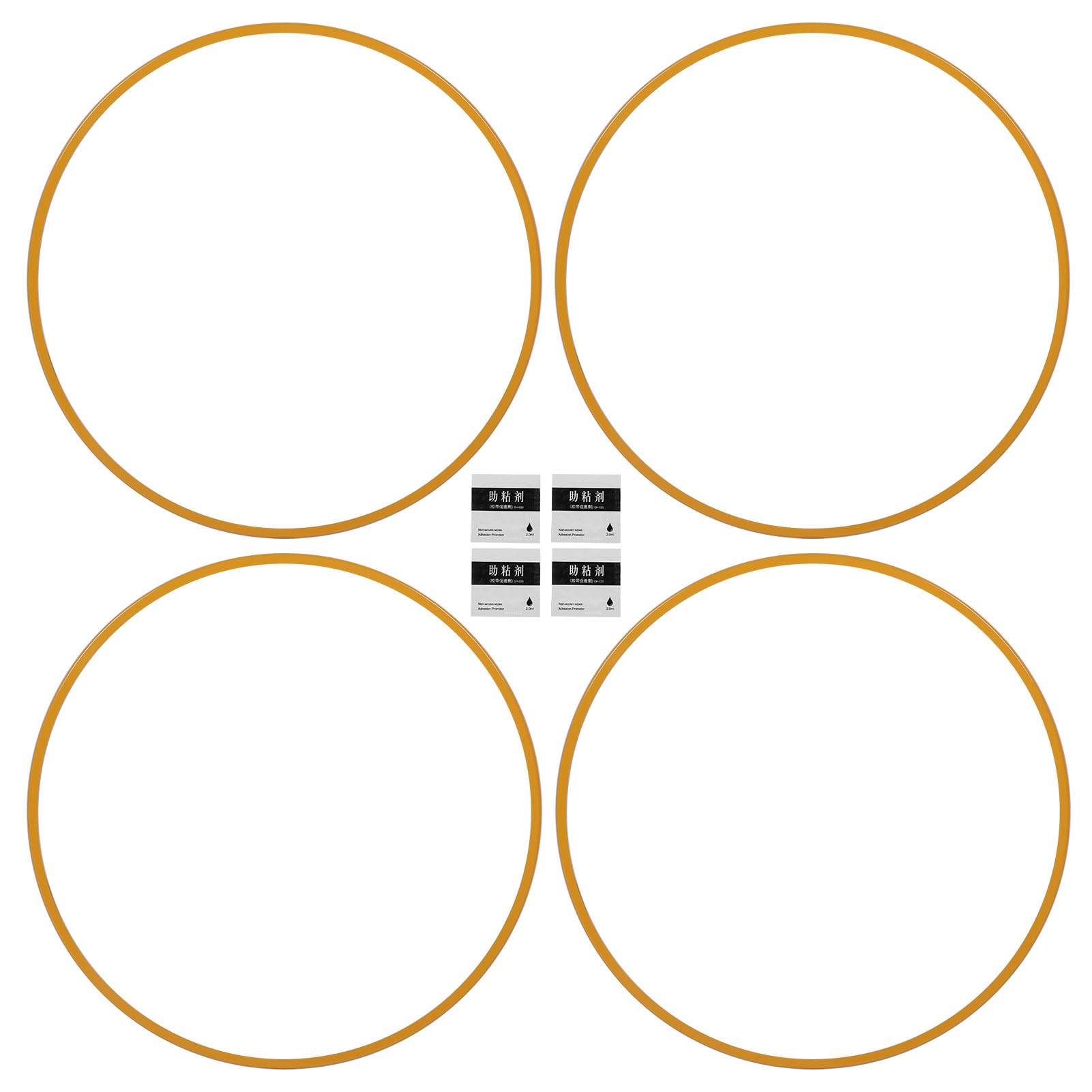 aqxreight 4 Stück Felgenschutz, Selbstklebend, Universell, Aluminiumlegierung, Felgenschutz-Zierringe für 19-Zoll-Naben, Auto-Felgenschutz (Yellow) von aqxreight