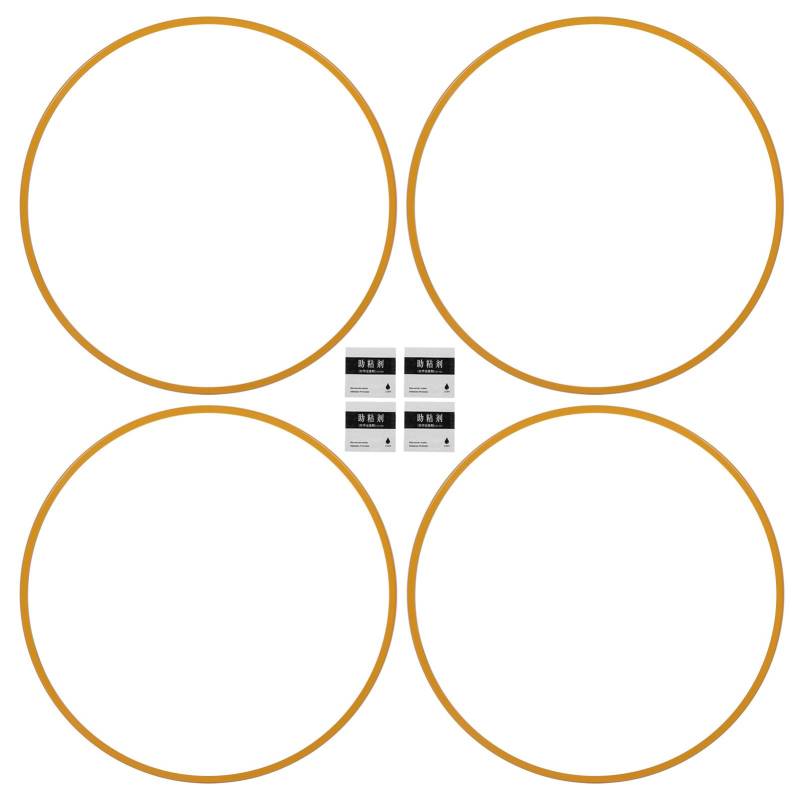 aqxreight 4 Stück Felgenschutz, Selbstklebend, Universell, Aluminiumlegierung, Felgenschutz-Zierringe für 19-Zoll-Naben, Auto-Felgenschutz (Yellow) von aqxreight