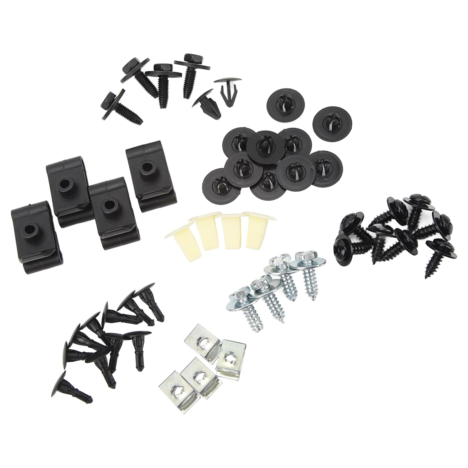 aqxreight 40PCS Kompakt Stoßfest Motor Unter Abdeckung Splash Shield Guard Körper Bolzen Ersatz Clips und Schrauben für Avensis von aqxreight