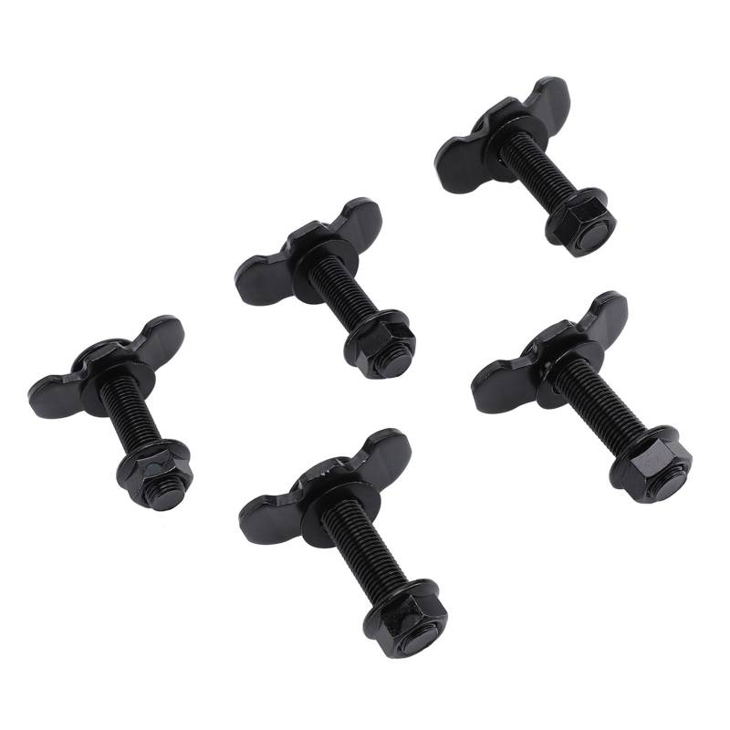 aqxreight 5 Pack L -Spur Doppelgewinde -Bolzenmutter, M10x45mm Kohlenstoffstahl, 1323 Pfund Ladungskapazität, Schwarzes Finish für LKW -Bett, Anhänger, Ladungssteuerung, Pickup, RV, ATV von aqxreight