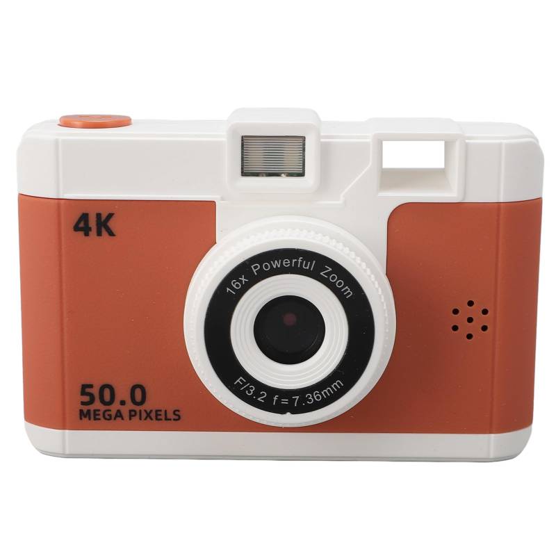 aqxreight 50 MP 1080p Digitalkamera Kleine Kompaktkamera 8X Zoom 2,4 Zoll Bildschirm 800 MAh Akku, für Reisen, Versammlungen, Graduationen, Hochzeiten (Brown) von aqxreight