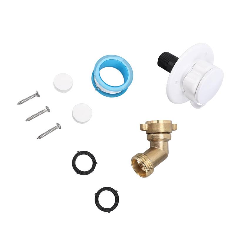 aqxreight RV City Fill Intrletr 10pcs RV Fill Intlet Kit B mit Schlauch Ellbogen -Scheck -Ventil -Anschlussanschluss für Wohnmobile TRA Marine 45 ° Fraktion Traditionelle Unsere von aqxreight