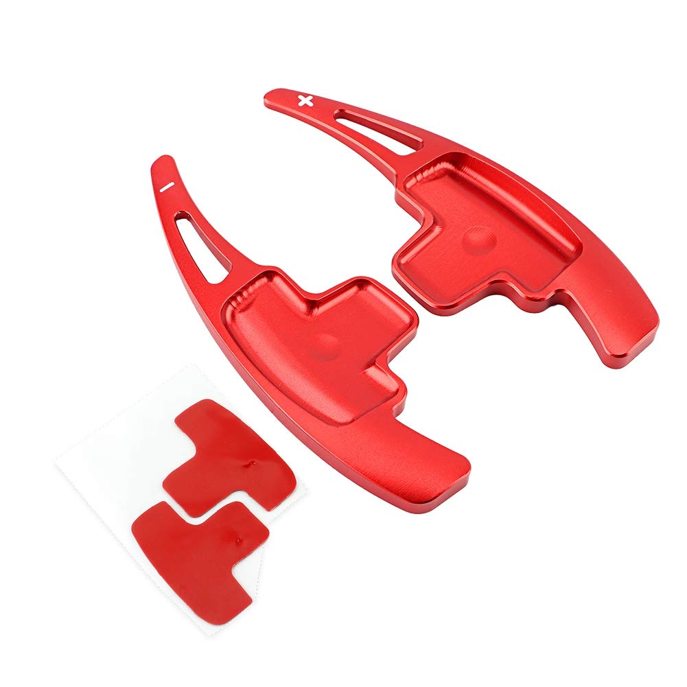 aqxreight - Steering Wheel Paddle, Aluminum Car Steering Wheel Paddles Extensions Fit For A/B/E/R/M Class GLK SLK(red) von aqxreight