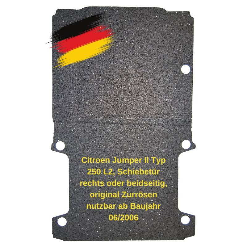 aruma® Antirutschmatte Laderaummatte maßgeschneidert für Citroen Jumper II Typ 250 L2, Schiebetür rechts oder beidseitig, ab Baujahr 06/2006 von aruma