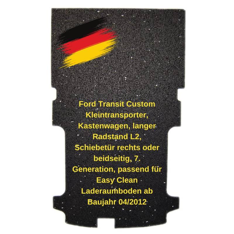 2-teilige aruma® Antirutschmatte kompatibel für Ford Transit Custom Langer Radstand L2, Schiebetür rechts oder beidseitig,passend für Easy Clean Laderaumboden ab Baujahr 04/2012-10/2023 von aruma