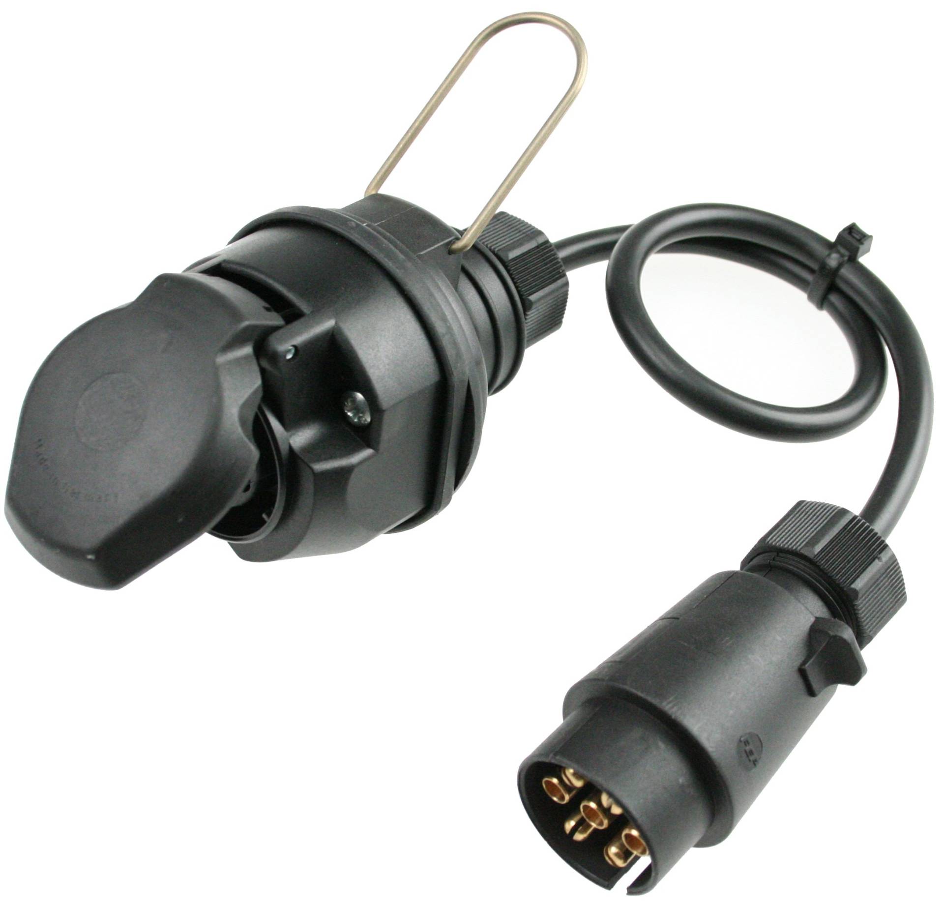 as - Schwabe Camping Adapterkabel – Kabelleitung 13-polige Kupplung auf 7-poligen Stecker für Camping & Caravan – 0,6 m Adapter 12 V – Wohnwagen & Wohnmobil Zubehör – IP44 – Schwarz I 60468 von as - Schwabe