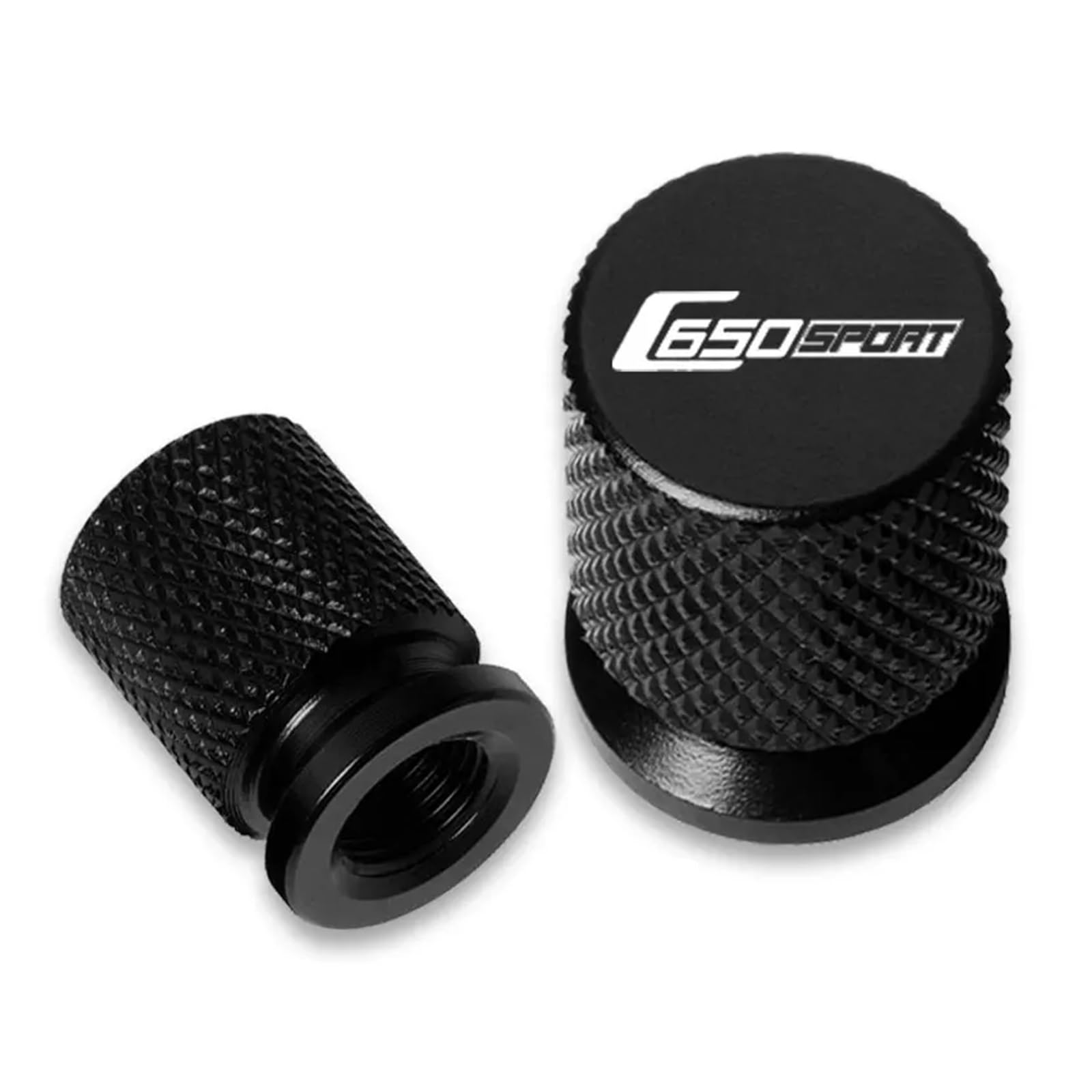 Motorrad Ventilkappen Für C650SPORT C650 Sport C650GT 2011-2017 Motorrad CNC Zubehör Rad Reifen Ventil Air Port Stem Abdeckung Kappe Stecker(Black) von asdlha