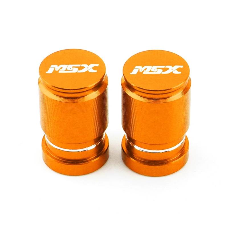 Motorrad Ventilkappen Für Hon@&da MSX125 Grom MSX 125 2013-2022 2021 2020 2019 2018 CNC Aluminium Rad Reifen Ventil Kappen Stem Abdeckung Motorrad Zubehör(Orange) von asdlha